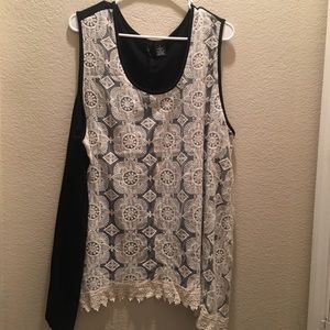 Women’s plus size Dressy Black tank top w/lace